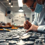 Valutazione professionale per compro argento con gioielli e monete sul banco da lavoro.