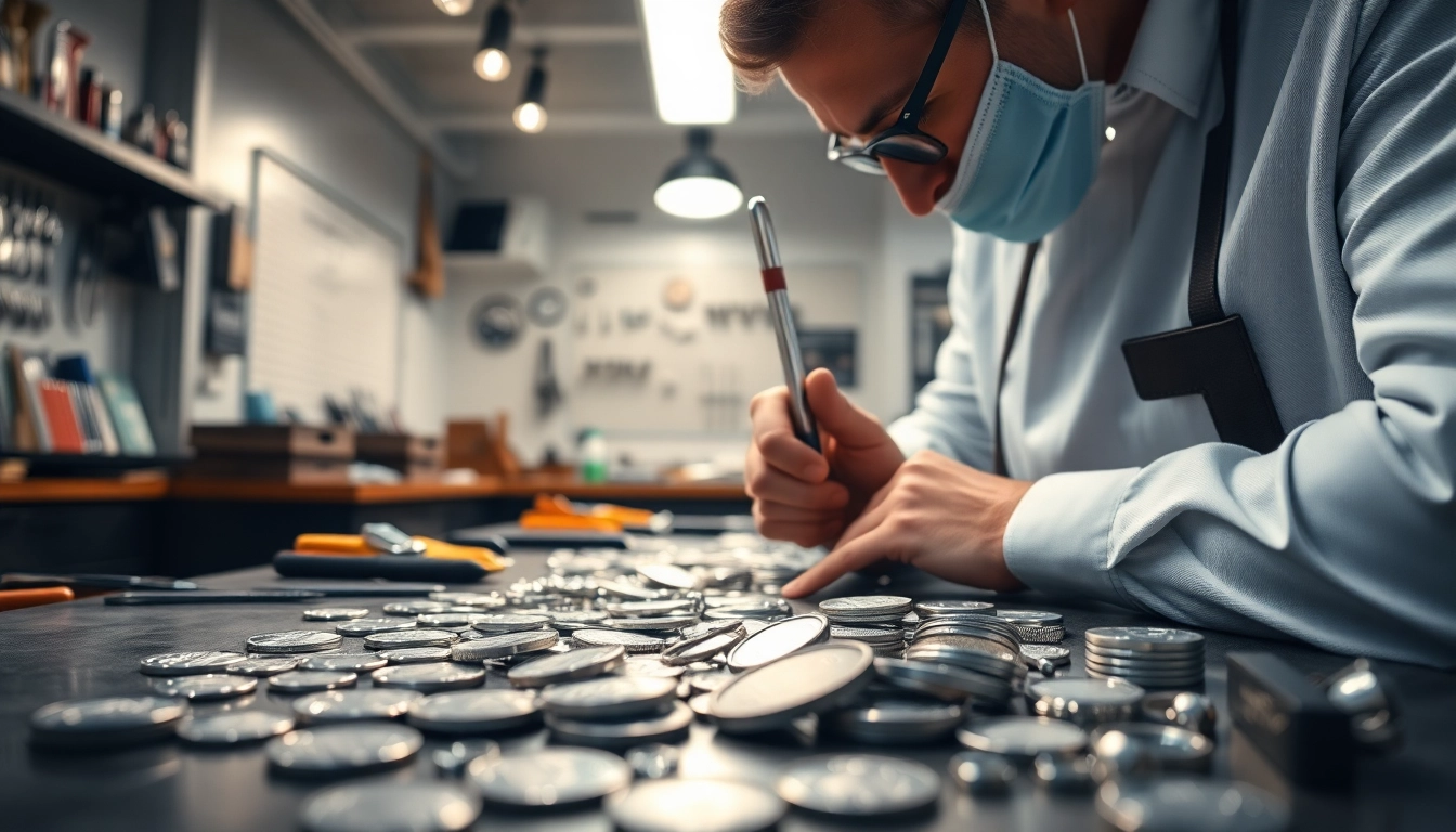 Valutazione professionale per compro argento con gioielli e monete sul banco da lavoro.