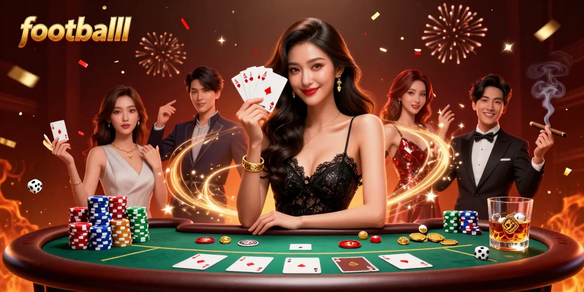 Win with footballl by playing cards amid luxury casino vibes and exciting action.
