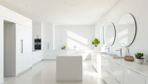 Innovative kitchen and bathroom renovation showcasing modern design elements and inviting ambiance.